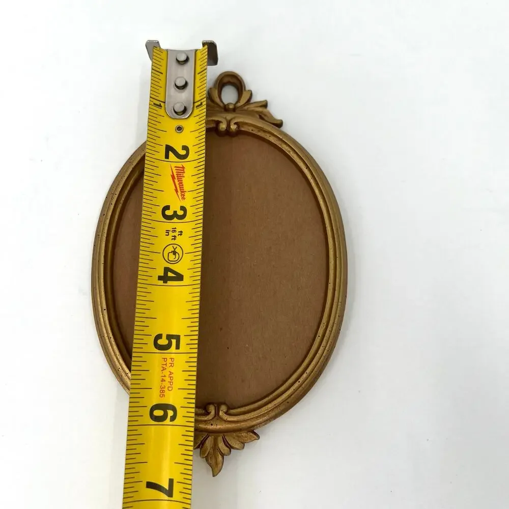 Vintage French Victorian Rococo oval photo frame with elegant bow- set of 2